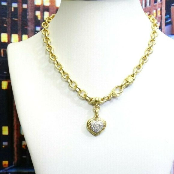Judith Ripka 18k Gold Diamond Heart Necklace - Picture 6 of 6